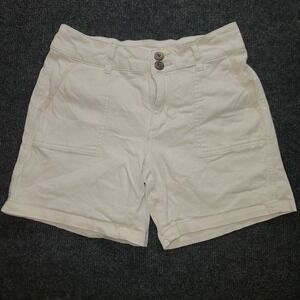 BKE Women's Cream Utility Shorts Size 25 Mid Rise Stretch‎ Casual Summer